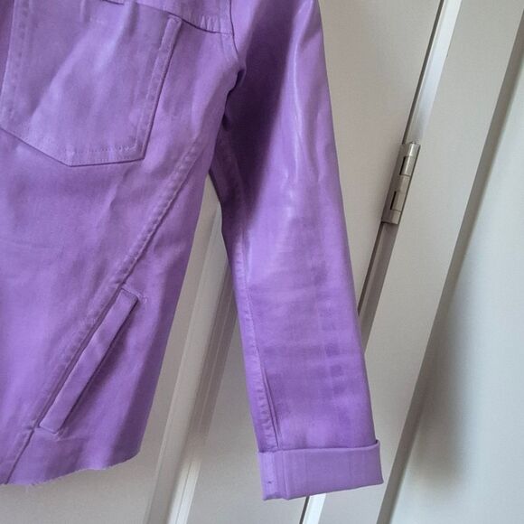 L'AGENCE Janelle Coated Denim Jacket Orchid Coated  Small - Picture 5 of 8